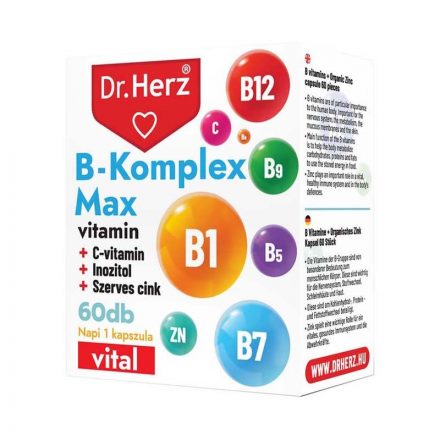 Dr. Herz B-komplex Max+c-vitamin+inozitol+szerves Cink 60 Db Kapszula