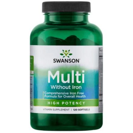 Swanson MULTI (vitamin és ásványi anyag komplex, vas nélkül) 120 db lágyzselatin kapszula